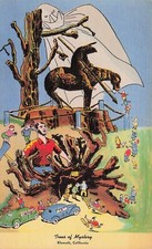 Klamath Requa CA Trees of Mystery Redwood Burl Hwy 101 Advertising Postcard E7