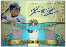 Miguel Cabrera 2013 Topps Triple Threads Autograph Relic 3/3 2012 Crown Tigers