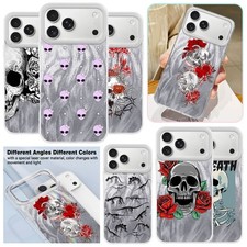 Skull Aesthetic Phone Case For iPhone 17 16 15 Pro Max Samsung S24 Durable Cover