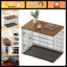 Wood Dog Crate Topper for 24-48 Inch Cages - Rustic Brown Countertop Cover