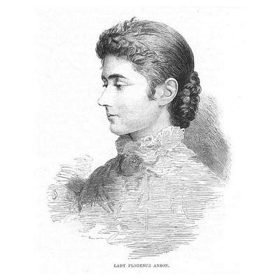 LADY FLORENCE ANSON Brautjungfer bei der Hochzeit des Herzogs von Albany - antiker Druck 1882