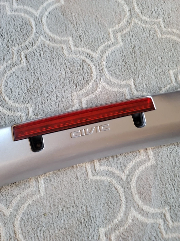 2001 to 2005 Honda Civic Coupe Rear Spoiler Third Brake Light Wing OEM SILVER - Image 3 of 4