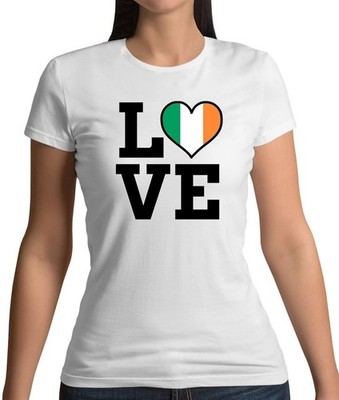 Love Ireland Flag - Womens T-Shirt - Irish Flags Dublin Belfast City Eire
