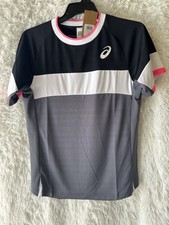 Asics Black and Gray Athletic Shirt size medium