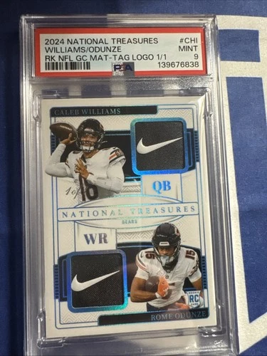 2024 National Treasures Caleb Williams Rome Odunze Nike Swoosh Tag 1/1 🔥 🔥