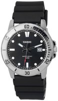 Casio Schwarzes Zifferblatt Harzarmband Leuchtzeiger Quarz MTP-VD01-1E Herrenuhr