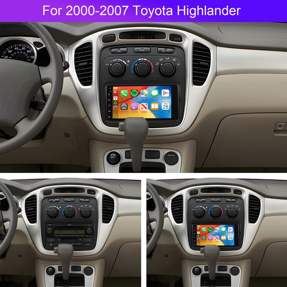 2+64 GB Android 15 para Toyota Highlander 2000-2007 coche estéreo radio Carplay WIFI Foto 4 de 4
