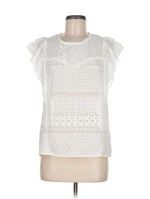 Collective Concepts Women White Short Sleeve Top M Petites