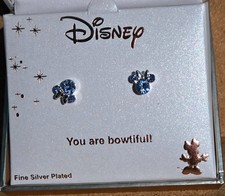 Disney Minnie Mouse fine silver-plated brass stud earrings NEW