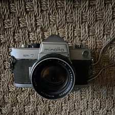 Minolta SR-7 Silver Vintage SLR Film Camera with Minolta Lens