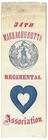34th Massachusetts Infantry Regiment GAR Veteran Ribbon Silk Heart Civil War
