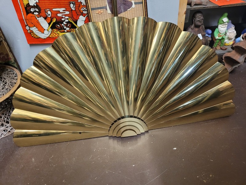 Vintage Mid Century Modern Curtis Jere Fan Wall Sculpture Brutalist 54" W/COA