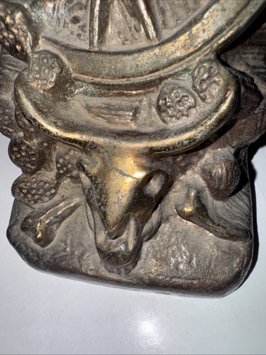 Western-Themed Cast Dodge WAGON WHEEL Bookends (May Be Brass) Get Rolling…RS - Picture 20 of 23