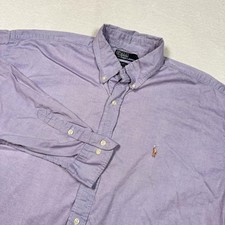 Polo Ralph Lauren Shirt Mens 16.5 Purple Yarmouth Oxford Button Down Casual