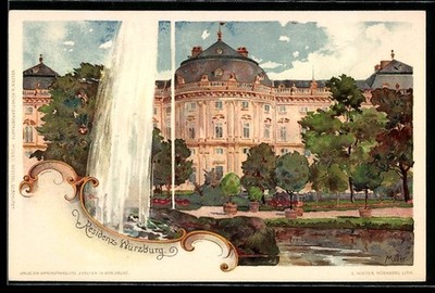 Artist-AK K. Mutter: Würzburg, Residence Palace