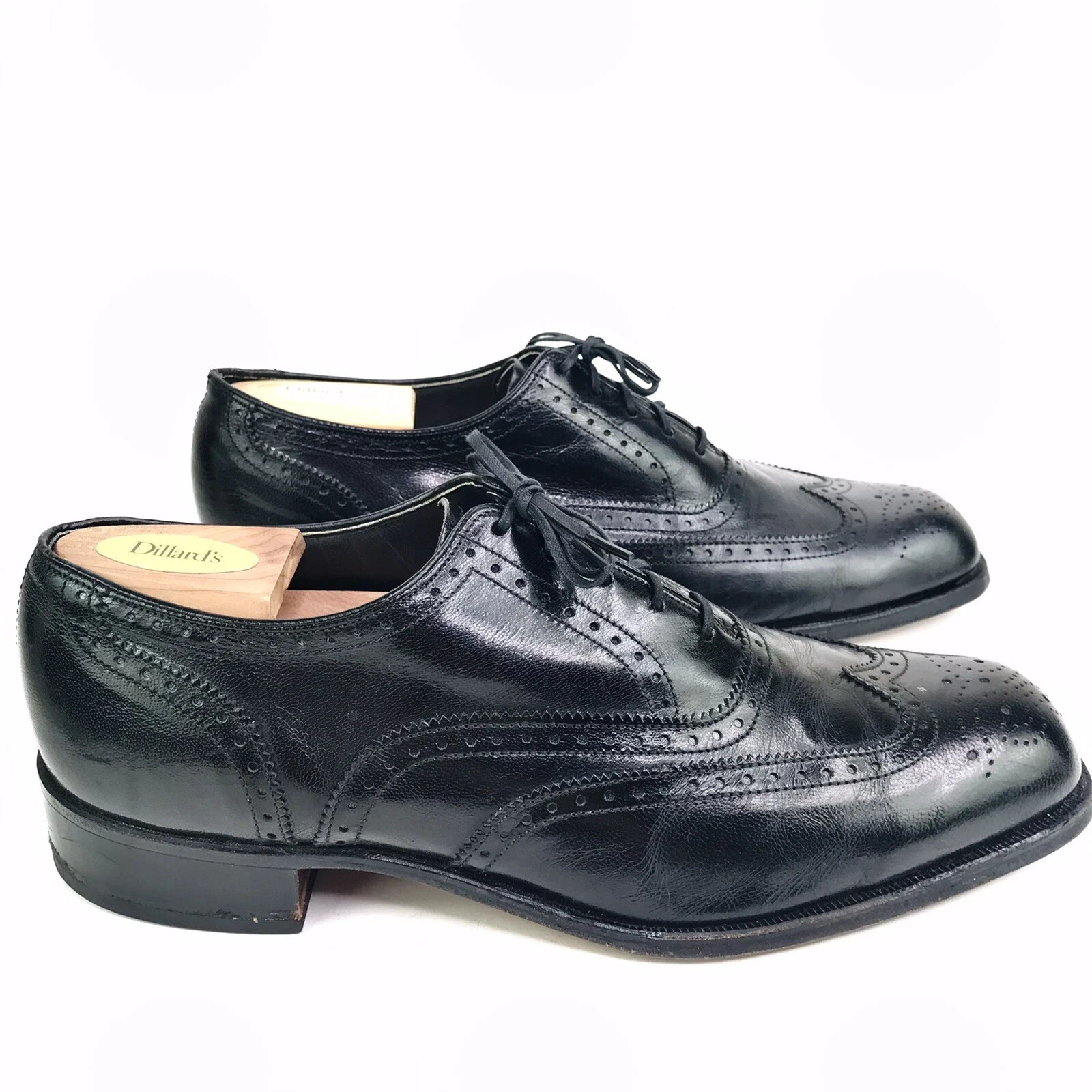 Embassy collection by Hanover VTG Mens Size 10 black leather oxford shoes 3308