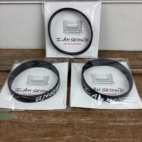 Lot 3 I Am Second Black Bracelet New Religious Religion Peace Purpose NIP