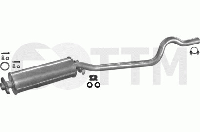 Silencieux intermédiaire Opel Kadett E 1.6 D pour restauration