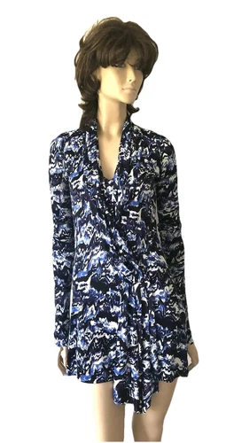 MINI ABITO BALENCIAGA MULTICOLORE DRAPPEGGIATO PLISSETTATO COLLO SCIALLE TAGLIA 34