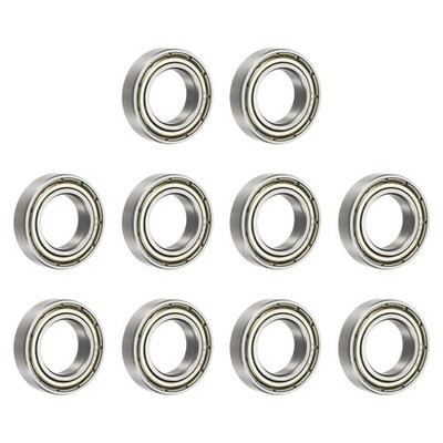 10 Pcs 6801ZZ Deep Groove Ball Bearings, 12x21x5mm Double Shield Bearing