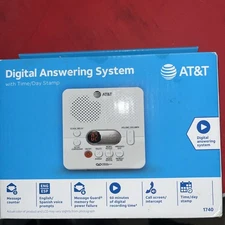 AT&T 1740 Digital Answering System With Time and Day Stamp White New in Box NIB