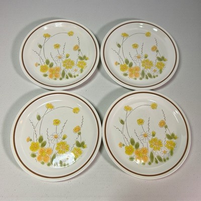 Camelot Spring Meadow Flower Dinner Plates Stoneware 10-3/4 Lot Of 4