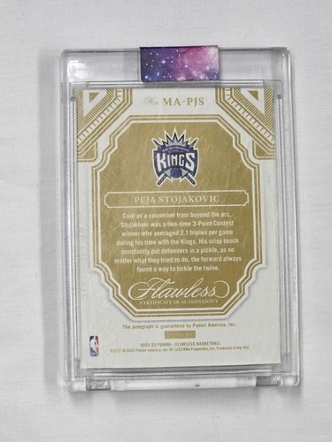 Peja Stojakovic 23 Panini Flawless Gold #MA-PJS 10/10 Graded Basketball Card - Picture 9 of 11