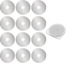 12 pcs 45mm Rotary Cutter Blades,Replacement Rotary Blade for Arts Crafts Quilti