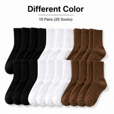 Women Crew Socks 10 Pairs Value Pack Cotton Odor Free Athletic Casual Work Socks