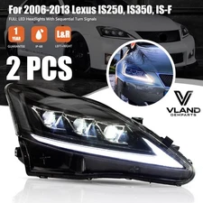 Vland LED Headlights For 06-2013 Lexus IS 250 350 ISF Sequential & Animation L+R