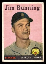 1958 Topps #115 Jim Bunning - GD-VG *TedsCardShack*