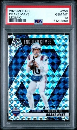 2025 PANINI MOSAIC MOSAIC #258 DRAKE MAYE PSA 10