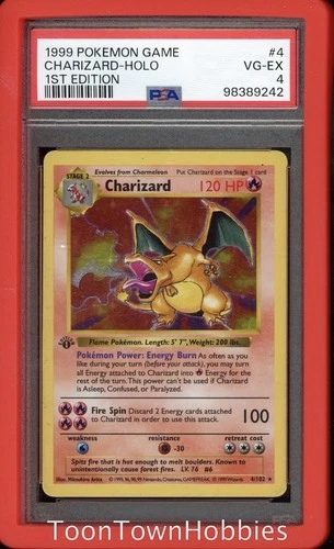 PSA 4 Pokemon - Charizard 1st Edition Holo Rare - Base Set Shadowless
