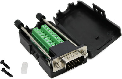 Twinkle Bay D-SUB DB15 Male 15Pin Jack Port to Terminal Breakout Board Connector