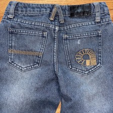 VTG Y2K Akademiks Embroidered Pockets Baggy Wide Leg Skate Grunge Jeans Size 7