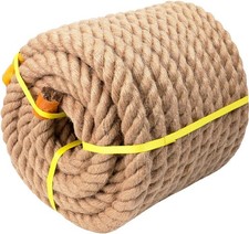 Twisted Jute Rope 3/4 in X 20/50/100 Ft Natural Thick Hemp Rope for DIY Crafts
