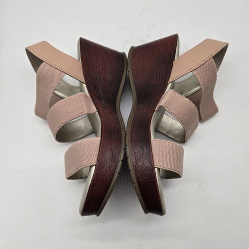 New Anne Klein Women's Hadley wedge sandals womens sz 10 blush pink elastic - Picture 6 of 9