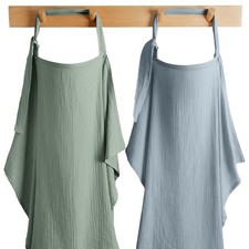 Muslin Nursing Cover Pack of 2, 100 Cotton Muslin Breastfeeding Cover for Mo...
