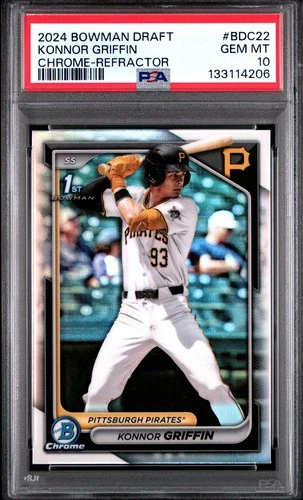 2024 Bowman Draft Konnor Griffin 1st Bowman Chrome Refractor PSA 10 GEM MINT