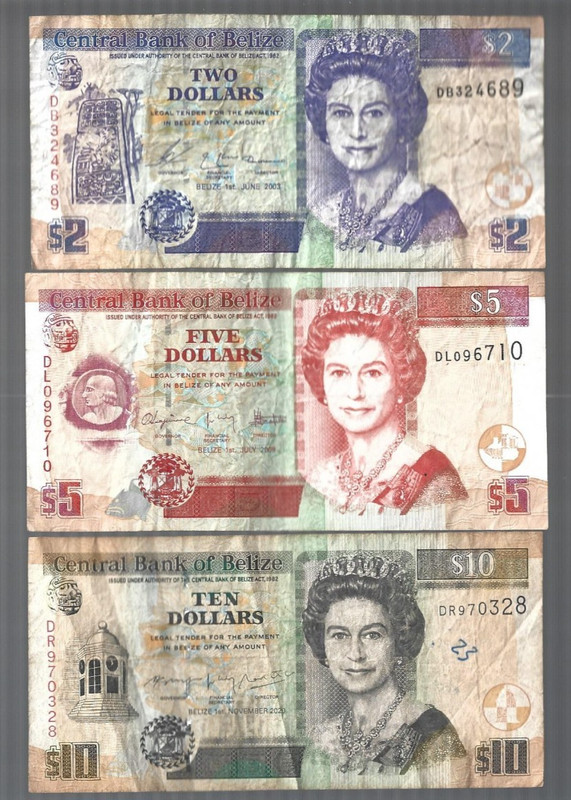 Belize💥 ... $2 / $5 / $10 ... 💥Lot #6372