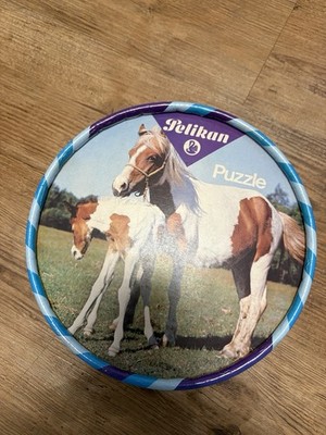 Pelikan Puzzle Rund 60 Teile Pferdemotiv 80er Jahre Vintage