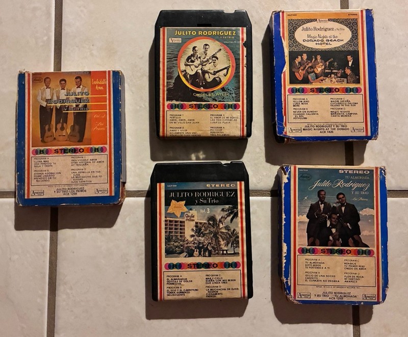 5 Julito Rodriguez Y Su Trio 8 Track Cartridge Tapes - Dorado Beach, Tu Almohada