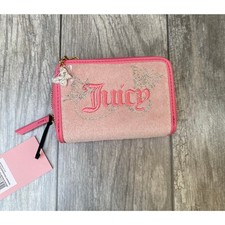 Juicy Couture Wallet Pink Butterfly Bling Double Zip