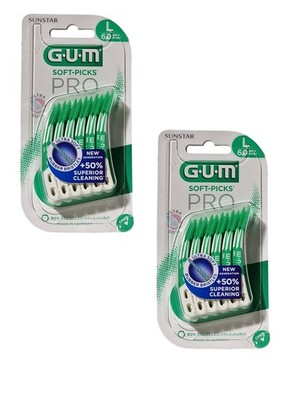 2x  GUM Soft-Picks Pro large 2x 60 Stück Zahnstocher Interdentalbürste