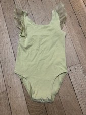 Noralee Bodysuit 12 Months Green Beige Provence Tulle Flutter Sleeve One Piece