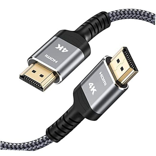 4K HDMI Cable 15FT High Speed 18Gbps Braided Cord Grey-image