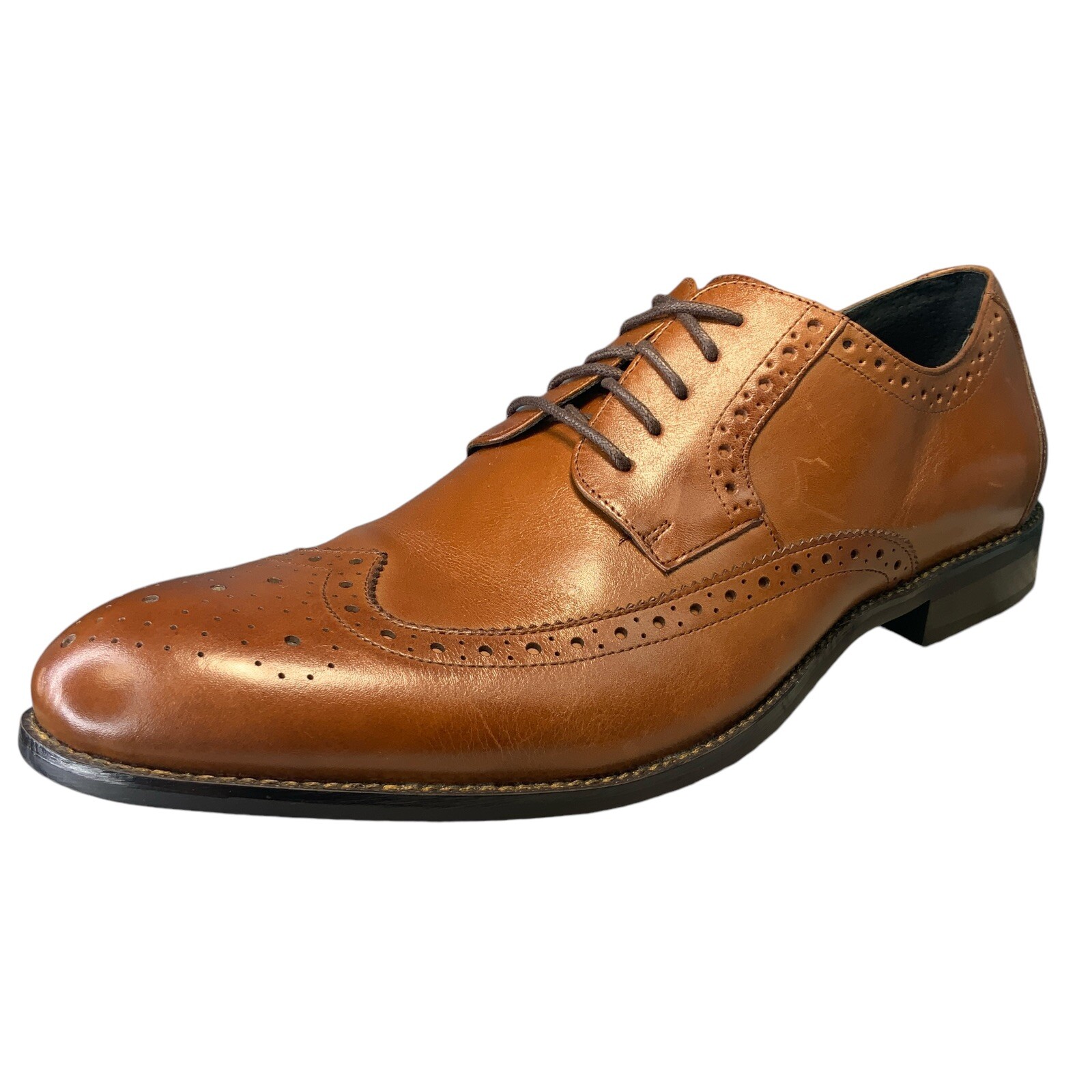 SAOLA Stacy Adams Oxford Brogue alare in pelle marrone comodo da uomo taglia 13M