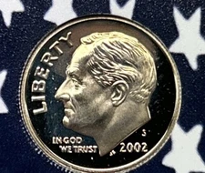 2002 S Clad Proof Roosevelt Dime from Proof Set with Free Shipping
