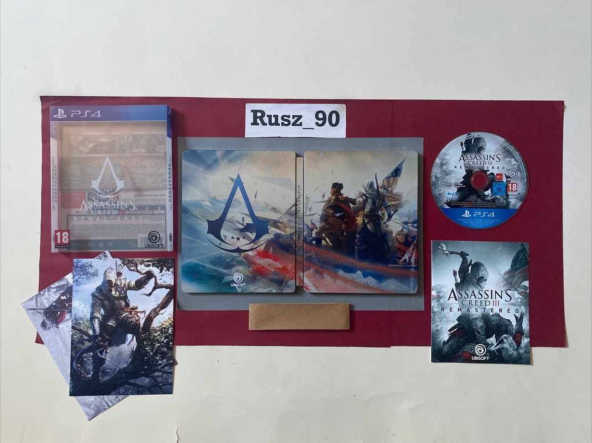 Assassin's Creed III Remastered PS4 Signature Steelbook Edition RARE MINT  CIB