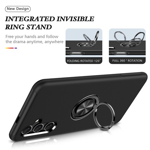 Für Samsung Galaxy S24 Serie - Dual Layer Gummierte Cover Hülle mit Ring Ständer - Bild 3 von 29